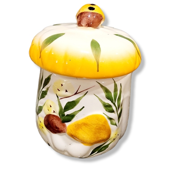 Set of 5 whimsical mushroom butterfly ceramic canisters - Picture 8 of 16